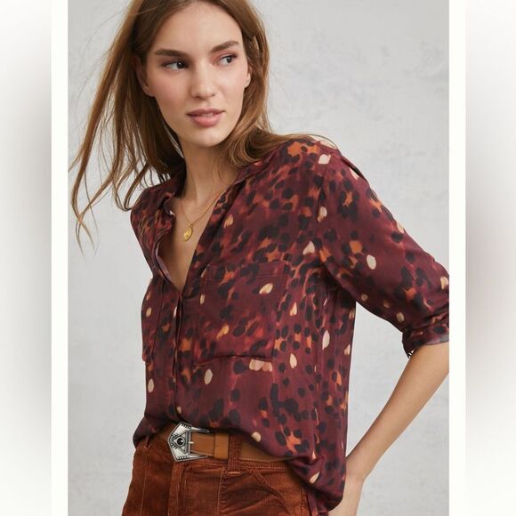 Cloth & Stone Women Classic Animal Print Cheetah Button down size medium EUC! - Picture 1 of 12